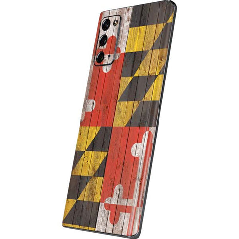 Maryland Flag Dark Wood Galaxy Note20 5G Skin